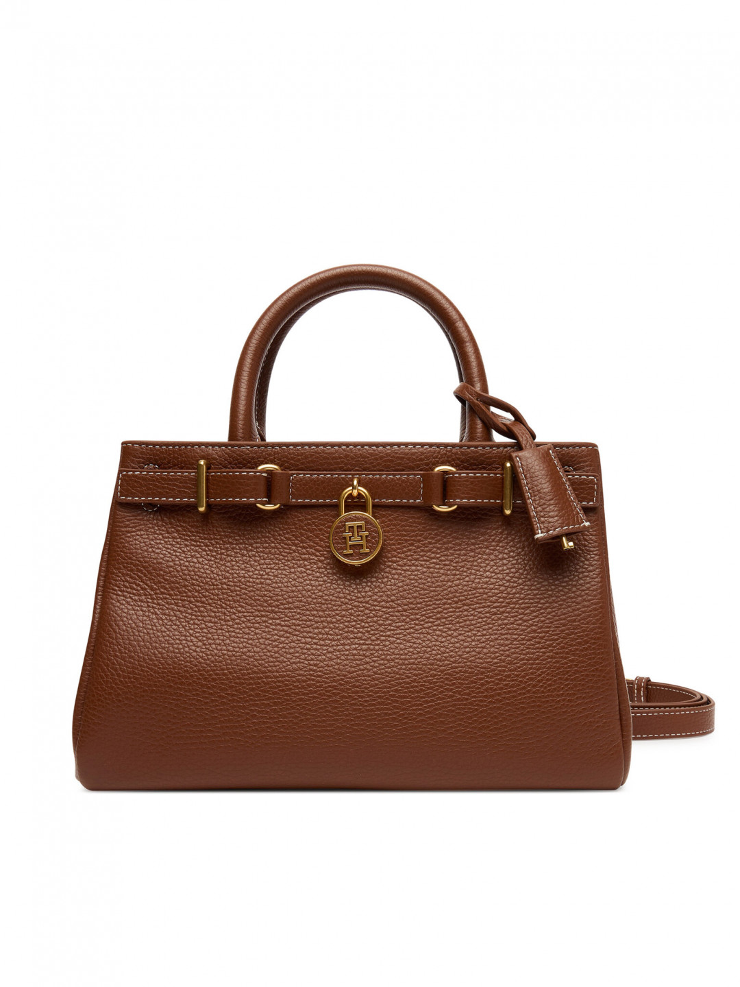 Tommy Hilfiger Kabelka American Icon Mini Tote Leather AW0AW17926 Hnědá